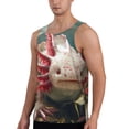 thumbnail image 2 of Gukieu Colorful Axolotl Underwater Print Men's Quick Dry Fitness Vest, Round Neck Sleeveless Fitness Bodybuilding Top-3X-Large, 2 of 7