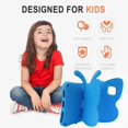 thumbnail image 2 of ELEHOLD Cute Kids Case for Amazon Kindle Fire HD10/HD 10 Plus 11th/13th Gen (2021/2023) Kids Friendly EVA Butterfly Wings Kickstand Heavy Duty Rugged Shockproof Protective Case - Blue, 2 of 9