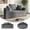 Grey, variant on Boneless Loveseat Couch - 67" Circular Convertible Sofa Bed No Assembly, Corduroy Folding Floor Futon with Pillows for Small Spaces