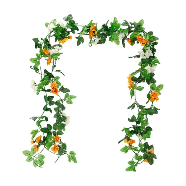 HWRETIE Artificial Hanging Vines Artificial Wisteria Flowers Fake Vines Decorative Flowers Twisted Ceiling Decorations Plastic Flower Vines Home Decor