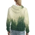 thumbnail image 7 of Fotbe Fog Forest Pattern Womens Long Sleeve Hoodie, Pullover Hooded Sweatshirt, Kangaroo Pocket Hoodie with Eye-catching Drawstrings-Small, 7 of 7