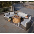 thumbnail image 5 of 6-Pieces Gray Aluminum Halfmoon Sectional Seating with Round Grain Firepit, 5 of 8