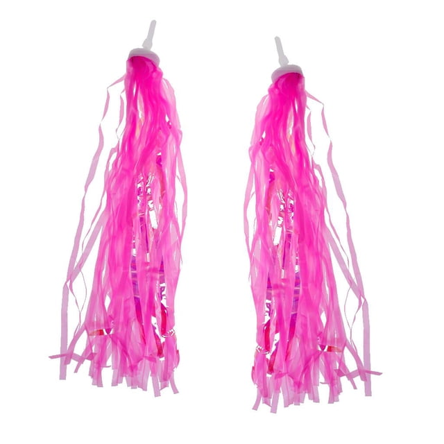 2 Piezas Streamer Manillares Decoración Borlas Niños Niñas - Borlas Rosa DYNWAVEMX Serpentinas para bicicletas