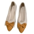 thumbnail image 4 of Ytobaz Flat Shoes for women Bow Accent Pointed Toe Ballet Flats Suede Dress Shoes Office Wedding Party Daily Casual Walking Travel Footwear, 4 of 9