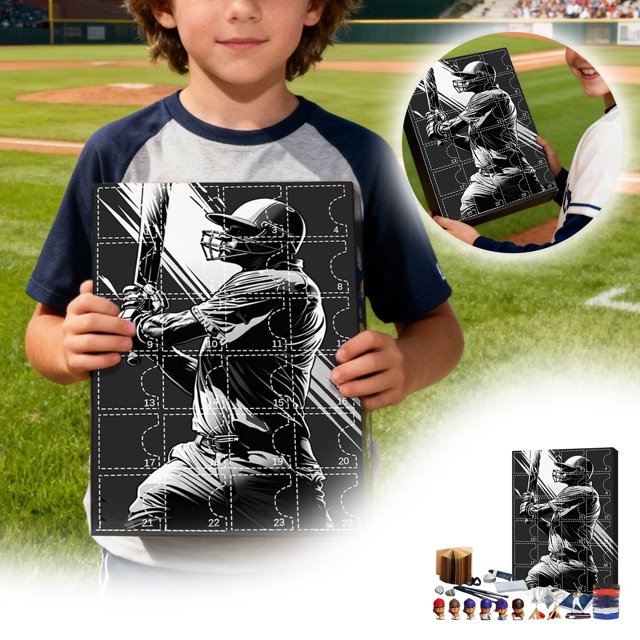 Baseball Countdown Advent Calendar Featuring 24 Unique 3D Figurines Holiday Surprise For Enthusiastic Sports Fans