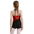 thumbnail image 2 of Haitryli Kids Girls Sleeveless Sequins Dance Leotards Gymnastic Bodysuit One Piece Romper Jumpsuit Dancewear Red 14, 2 of 7