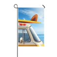 thumbnail image 1 of Bandera Decorativa al aire libre ABPHQTO Vintage Van En la Playa con Una Tabla de Surf 30x45 cm, 1 of 1