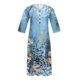 thumbnail image 4 of Puntoco Vestido De Manga Corta Con Cuello En V, Vestido De Bolsillo Informal Estampado A La Moda Para Mujer, Azul Cielo M, 4 of 5