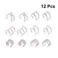 thumbnail image 4 of EeaseMX 6 pares de pendientes sencillos de metal a la moda para hombre y mujer, sin perforar (color acero), 4 of 7