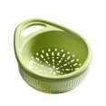 thumbnail image 2 of TAROFISH 1PC Double-Layer Colander Bowl 8.46 Inch Kitchen Strainer with Draining Basket for Pasta Fruits Vegetables Multi-purpose Food Storage Container,Green, 2 of 5