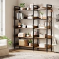 thumbnail image 3 of Corner Bookshelf, 5 Tier Convertible Corner Book Shelf, Modern Industrial Bookcase, L Shaped Storage Display Shelf for Home Office, Living Room, Study Room Office, 3 of 8