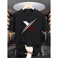 thumbnail image 1 of Pure Cotton Single-Sided Printed Round Neck Short Sleeve T-Shirt, Men'S Casual Fashion Round Neck Letter Pattern Printed Short Sleeve T-Shirt Knitted Fabric Fitted Cut Slightly Stretchy Material, 1 of 6