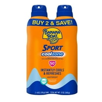 Banana Boat Sport Cool Zone SPF 50 Sunscreen Spray Twin Pack, 6oz each