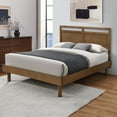 thumbnail image 6 of LuxenHome Farmhouse Double Panel Wood Headboard and Frame Platform Bed Set, Queen, 6 of 11