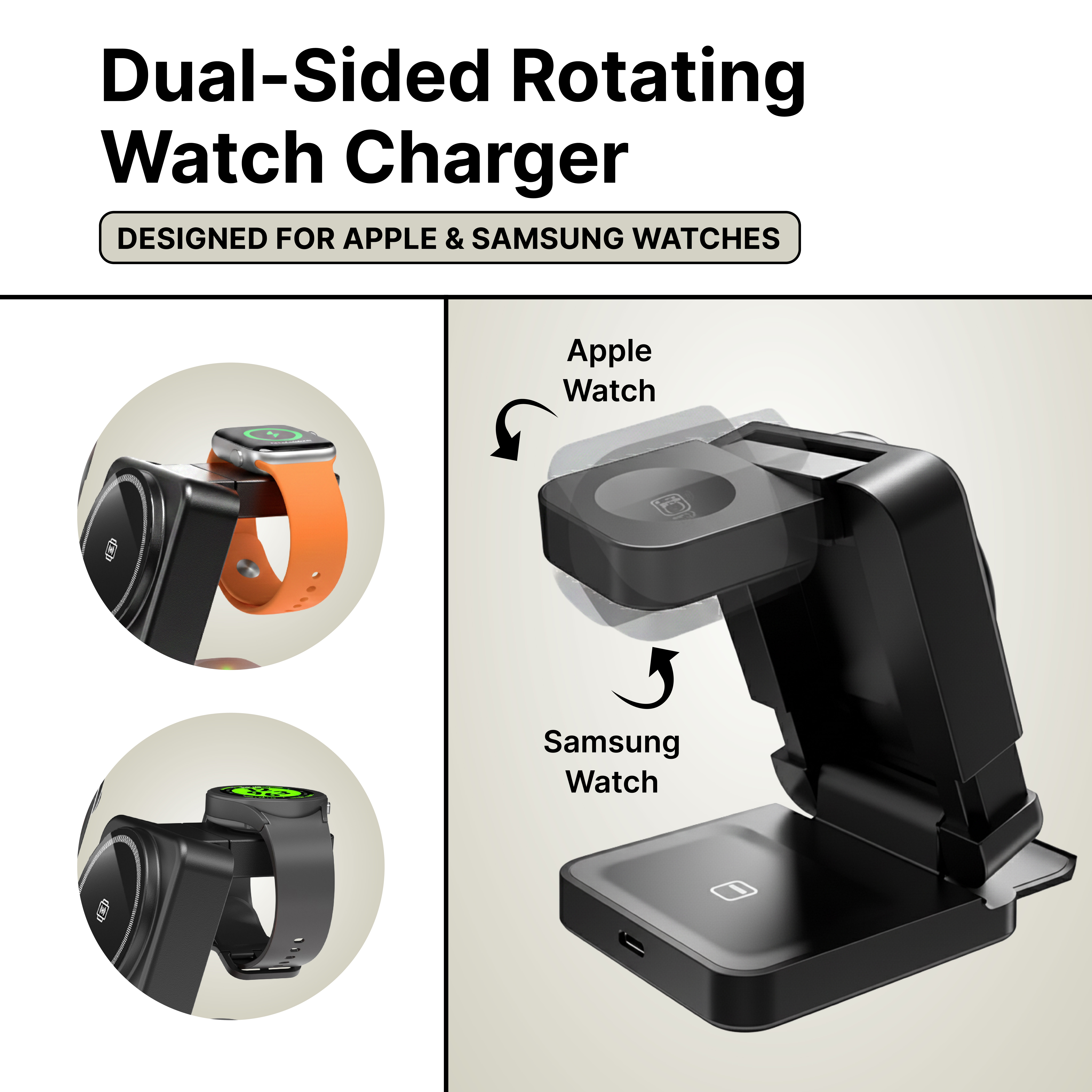 It's Just Smart 3-in-1 Magnetic Wireless Charging Station, Black photo 4