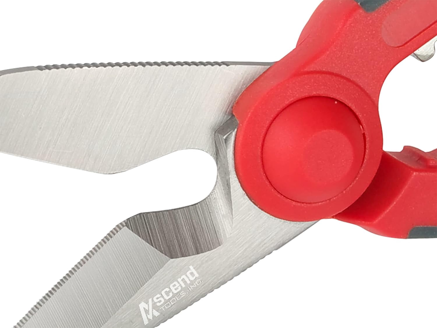 Ascend Tools Multipurpose Electrician's Shears 5-1/2 inch -  High Carbon Steel Serrated Blade, Cut / Strip Electrical Wire, Wire Cutting Notch, Crimp Terminals, Clean/file Electrical Boxes
