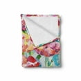 thumbnail image 2 of Watercolor Flower Soft Flannel Fleece Blanket, Painting of Summer Spring Flowers in Faded Colors Floral Seasonal Print, Cozy Plush for Indoor and Outdoor Use, 50" x 60", Multicolor, by Ambesonne, 2 of 6