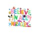 thumbnail image 2 of Camiseta Para Mujer De Verano Cuello Redondo1pc Women'S Casual Crew Neck T-Shirt with Colorful "Believe in All Miracles" Print, Polyester Knit Fabric, Animal Pattern, Medium Stretch, All-Season Comf, 2 of 6