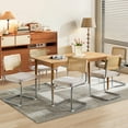 thumbnail image 2 of Natural Rattan Dining Chairs Set of 2/4/6, Upholstered Mid-Century Modern Dining Room Chairs with Cane Backrest, Retro Velvet Kitchen Chairs with Chrome Base, 2 of 8