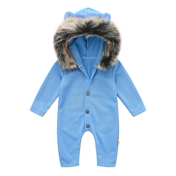 Sngxgn Baby Boy Cotton Bodysuit Long Sleeve Jumpsuit Outfits Clothes(Blue,70)