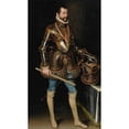 thumbnail image 2 of Juan Pantoja de la Cruz 10x14 Gold Ornate Wood Frame and Double Matted Museum Art Print Titled - Portrait Of&nbsp;A Gentleman in Armor, Traditionally Said to Be Don Fernando Alvarez De Toledo, 3rd Duk, 2 of 4