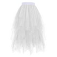 thumbnail image 2 of vigerkar Sequin Tulle Skirts for Women Long Sequin Skirt Tutu High Low Skirt Sparkly Layered Elastic Waist A-Line Skirt White, L, 2 of 4