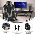 thumbnail image 3 of Flash Furniture X30 Gaming Chair Racing Computer Chair with Reclining Back, Slide-Out Footrest, and Transparent Roller Wheels in Gray LeatherSoftNative AmericanNative, 3 of 4