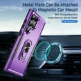 thumbnail image 4 of Case for Samsung Galaxy S25 Ultra with Rugged Rotated Ring Stand, Military Grade Heavy Duty Cover Support Magnetic Car Mount Shockproof Protective Case for Samsung Galaxy S25 Ultra, Purple/Black, 4 of 9