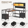 thumbnail image 2 of 75inch L Shaped Computer Desk with Drawers, Large Gaming Desk with LED Light & Power Outlets, Corner Computer Desk with Storage Shelves & Monitor Stand for Home Office, Black, 2 of 9