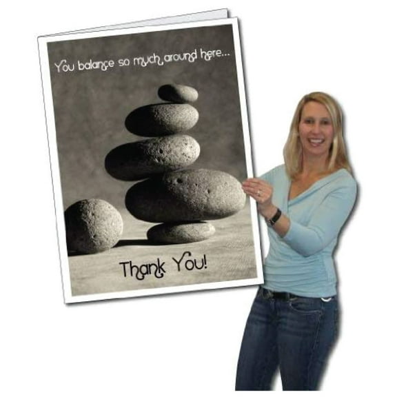 Victory Store 2ft x 3ft You Balance A Lot Around Here... Thank You Card with Envelope 12441