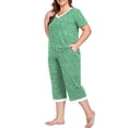 thumbnail image 5 of Cueply Women Plus Size Pajamas Set Short Sleeve Pjs Sleepwear Loungewear Nightwear with Pockets, 5 of 8