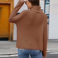 thumbnail image 5 of Fall Sweater for Women Turtleneck Knit Ribbed Sweater Tops Solid Color Long Sleeve Trendy Casual Comfy Winter Pullover, 5 of 5