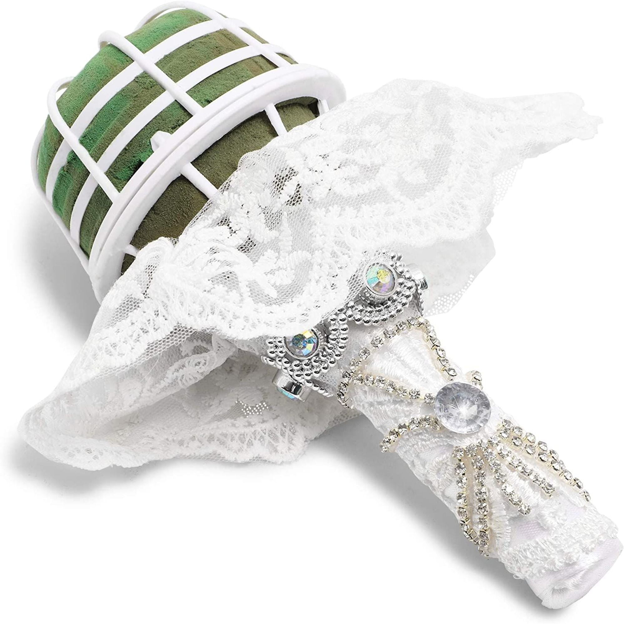 Foam Floral Bouquet Holder with Rhinestones Handle for ...