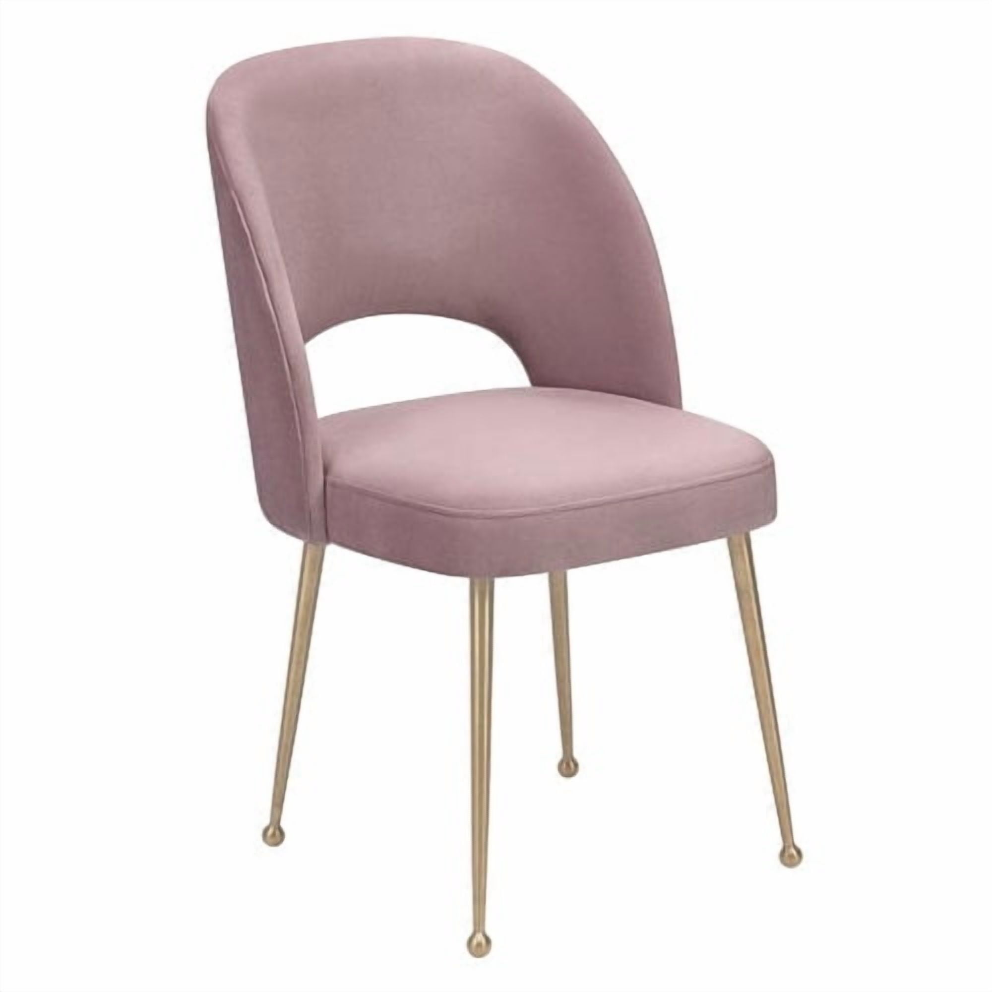 TOV Furniture Swell Dark Grey Velvet Chair with Gold Legs