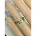thumbnail image 2 of 2.00CT Princess Cut Simulated Diamond Engagement Bridal Set Women's Band Ring Set 14k Yellow Gold Plated 925 Sterling Silver, 2 of 5