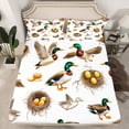 thumbnail image 2 of Homewish Mallard Duck Full Size Sheets 4-Piece for Teens Boys Girls,Retro Vintage Breathable Bed Sheets,River House Lightweight Sheet Sets,Lightweight Room Decor, 2 of 7