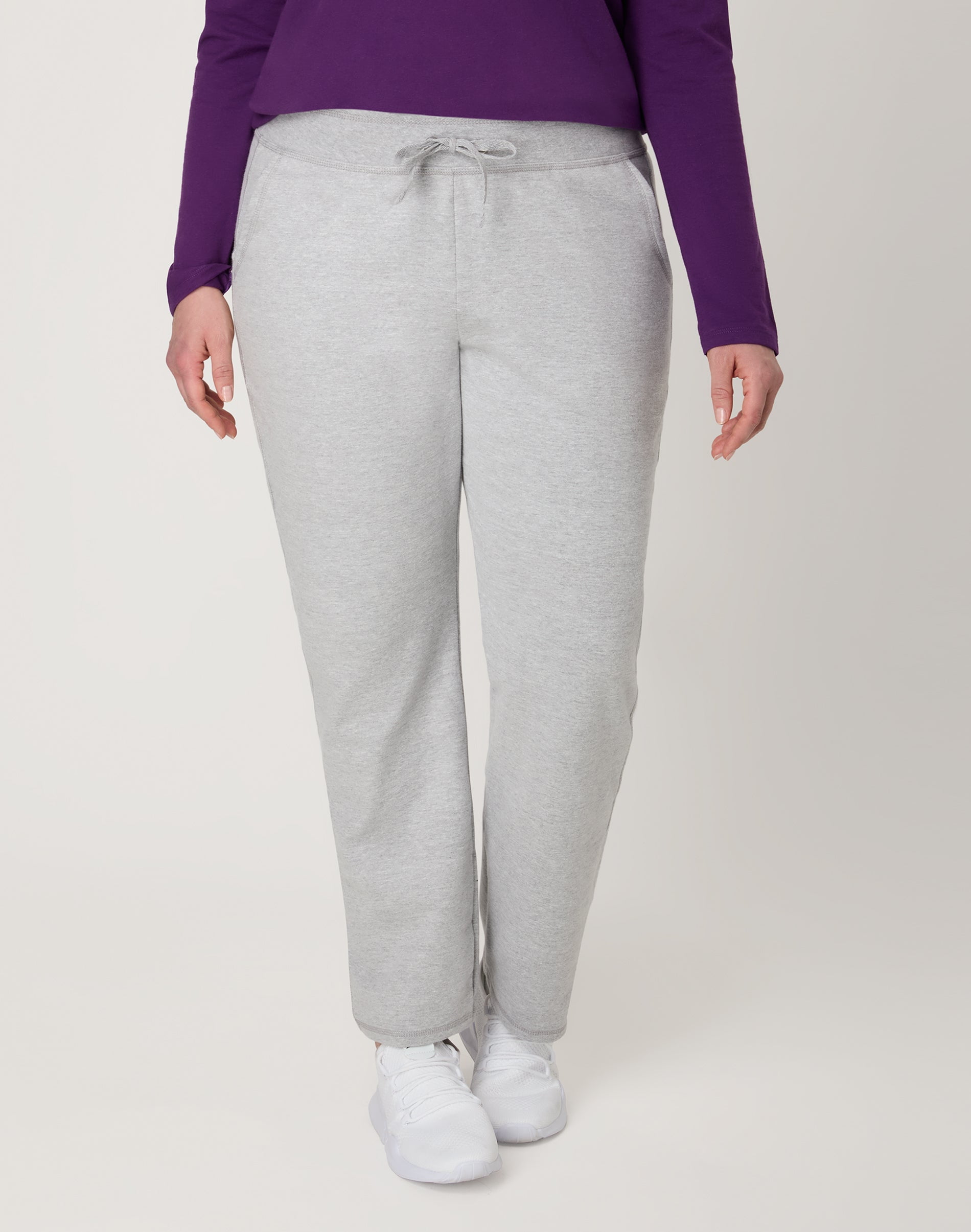 Hanes Women's Light Steel French Terry Relax-Fit Pants - 31