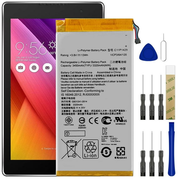 Replacement Battery C11P1429 For Asus ZenPad C 7.0 Z170C P01Z Tool