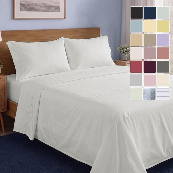 Queen Sheet Set 100% Organic Cotton Percale Glacier Grey