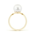thumbnail image 2 of ANGARA Freshwater Cultured Pearl Chevron Ring with Diamond in 14K Yellow Gold for Women | June Birthstone, Birthday, Anniversary, Jewelry Gift for Women | Pearl Ring, 2 of 7