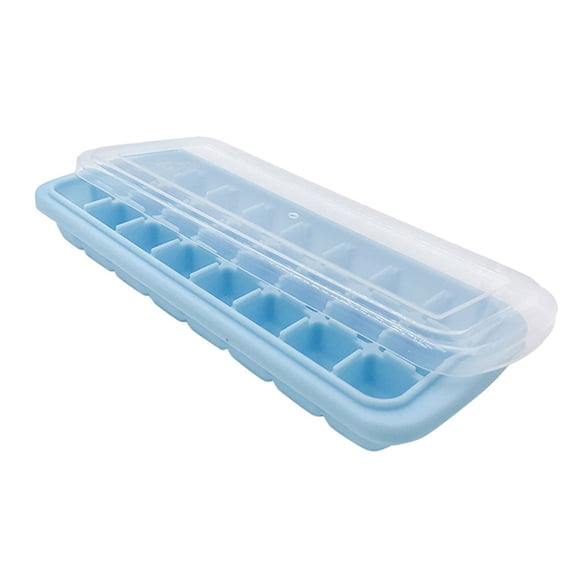 Ice Cube, 24-Cube Silicone Ice Cubes Tray Maker with Spill-Resistant Removable Lid, Easy Release & Pop out, Stackable Flexible, for Soup, Food, , Coffee