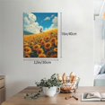 thumbnail image 2 of Susaid Clear Sky Sunflower Pattern Vertical Canvas Wall Decor 12x16in - Waterproof with Wood Frame & Damage-Free Hanging Kit, 2 of 8