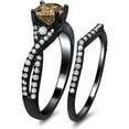 thumbnail image 2 of Gems Jewels 925 Sterling Silver 2.55 Ct Round Cut Brown Diamond Engagement Wedding Thanksgiving Christmas Bridal Ring Set 14K Black Gold Plated For Women's -8.5, 2 of 3