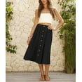 thumbnail image 3 of Women's Polka Dot Midi Skirts Casual High Elastic Waist A Line Pleated Midi Chiffon Skirts with Pockets, 3 of 8