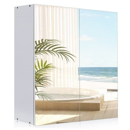 Gymax 24 Wide Wall Mount Mirrored Bathroom Medicine Storage Gymax 24 Wide Wall Mount Mirrored Bathroom Medicine Storage Cabinet 2 Mirror