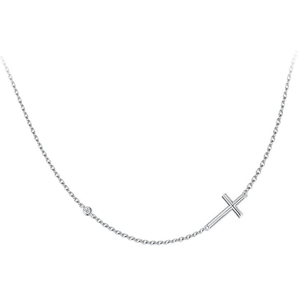 Plain white gold necklace sale
