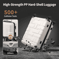 thumbnail image 6 of Zimtown 20 Inch Carry-on Luggage Lightweight Hardside Suitcase with 360° Detachable Spinner Wheels, Unbreakable Travel Luggage, Beige, 6 of 17