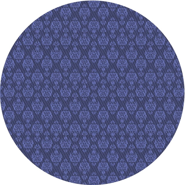 Ahgly Company Tapis d'Intérieur Lavable en Machine Carré Bleu Transitionnel, 3 Pieds Carré