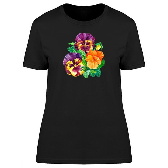 Bouquet Of Colorful Pansies T-Shirt Women -Image by Shutterstock, Female Medium