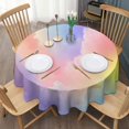thumbnail image 3 of Pastel Rainbow Clouds Round Tablecloth 60"x60",Wrinkle Wipeable Table Cloth for Kitchen Dining Room Picnic Patio Party, 3 of 6